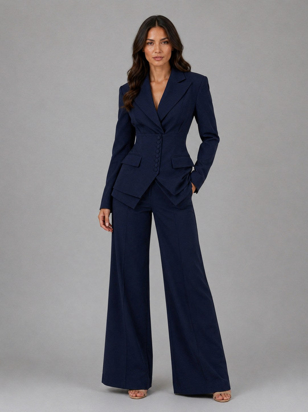 Long Sleeve Corset Blazer Co Ord Set