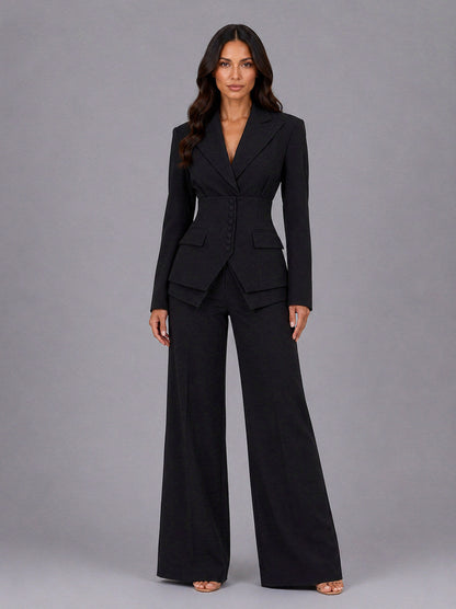 Long Sleeve Corset Blazer Co Ord Set