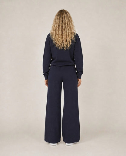 Fleece Half Zip Long Sleeve Wide Leg Co Ord Set