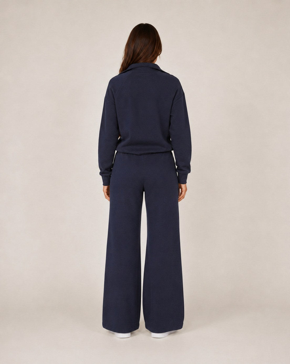 Fleece Half Zip Long Sleeve Wide Leg Co Ord Set