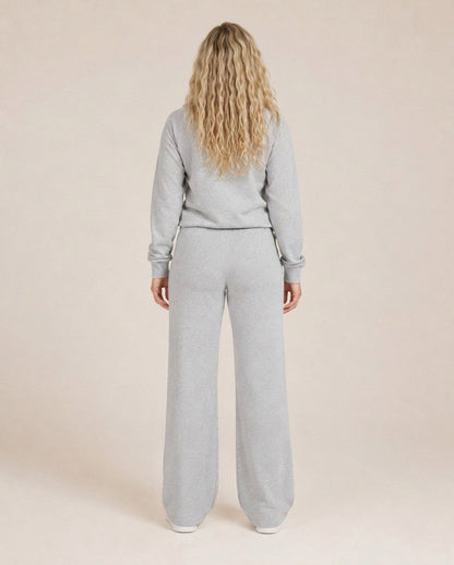 Fleece Half Zip Long Sleeve Wide Leg Co Ord Set