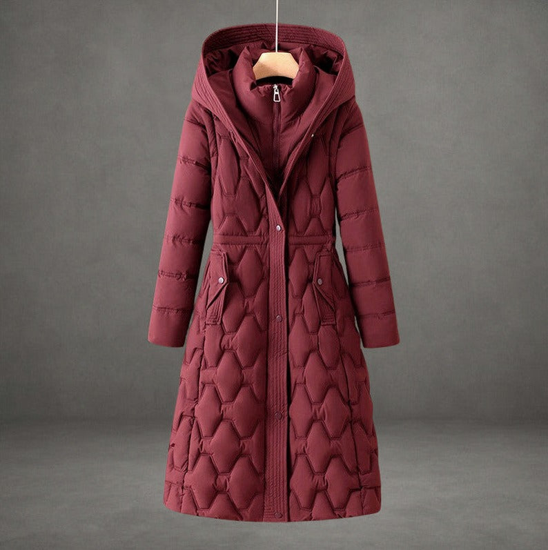 Long Sleeve Hooded Quilted Coat