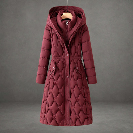 Long Sleeve Hooded Quilted Coat