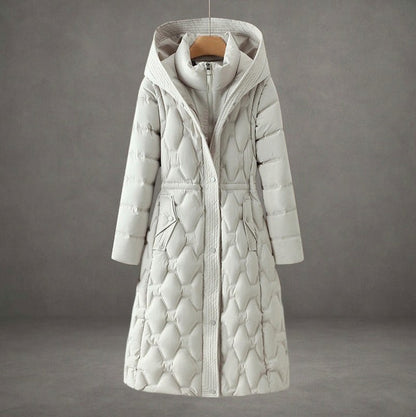 Long Sleeve Hooded Quilted Coat