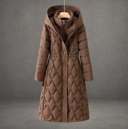 Long Sleeve Hooded Quilted Coat