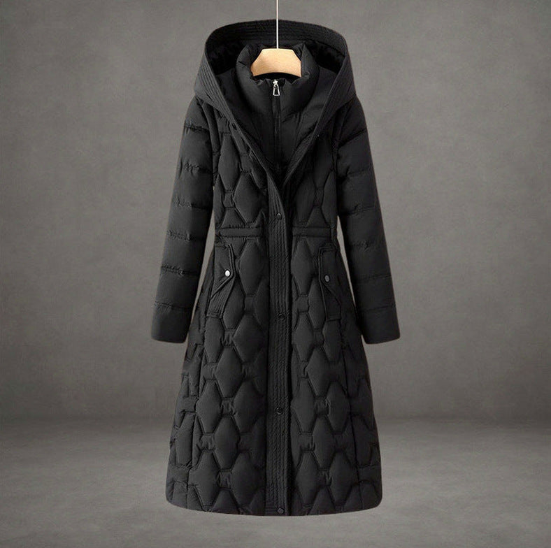 Long Sleeve Hooded Quilted Coat