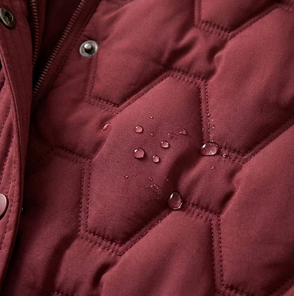 Long Sleeve Hooded Quilted Coat