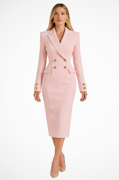 Long Sleeve Midi Blazer Dress