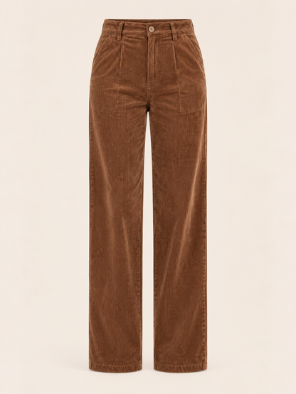 Corduroy High Waist Wide Leg Trousers