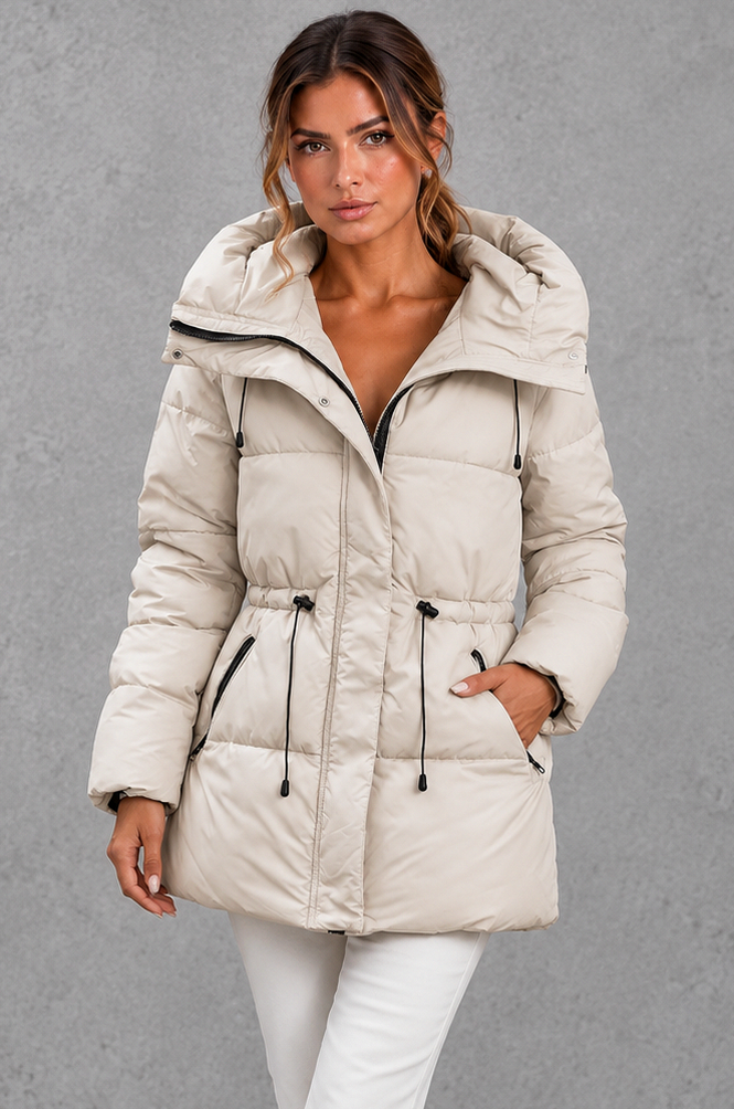 Quilted Funnel Neck Puffer Jacket