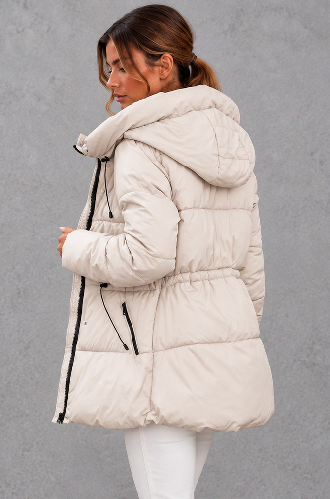 Quilted Funnel Neck Puffer Jacket