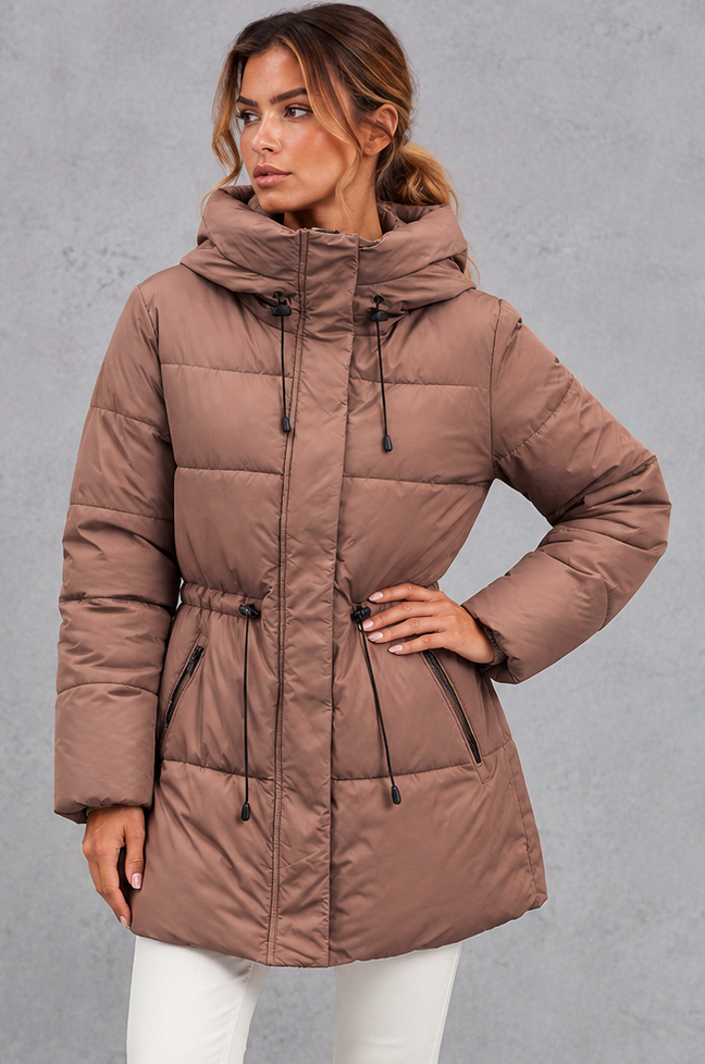 Quilted Funnel Neck Puffer Jacket