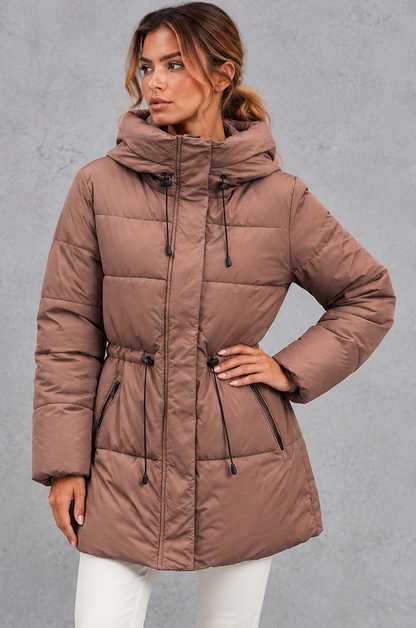 Quilted Funnel Neck Puffer Jacket