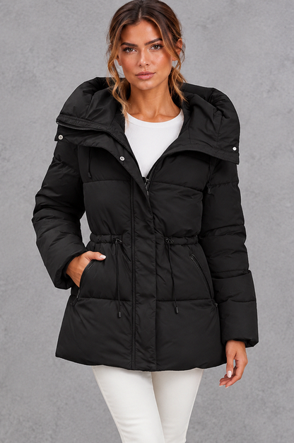 Quilted Funnel Neck Puffer Jacket