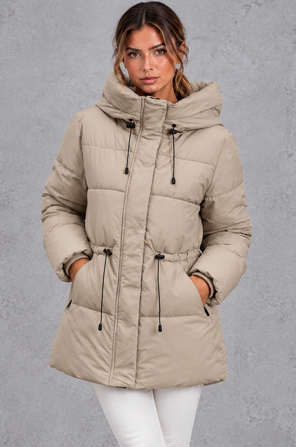 Quilted Funnel Neck Puffer Jacket