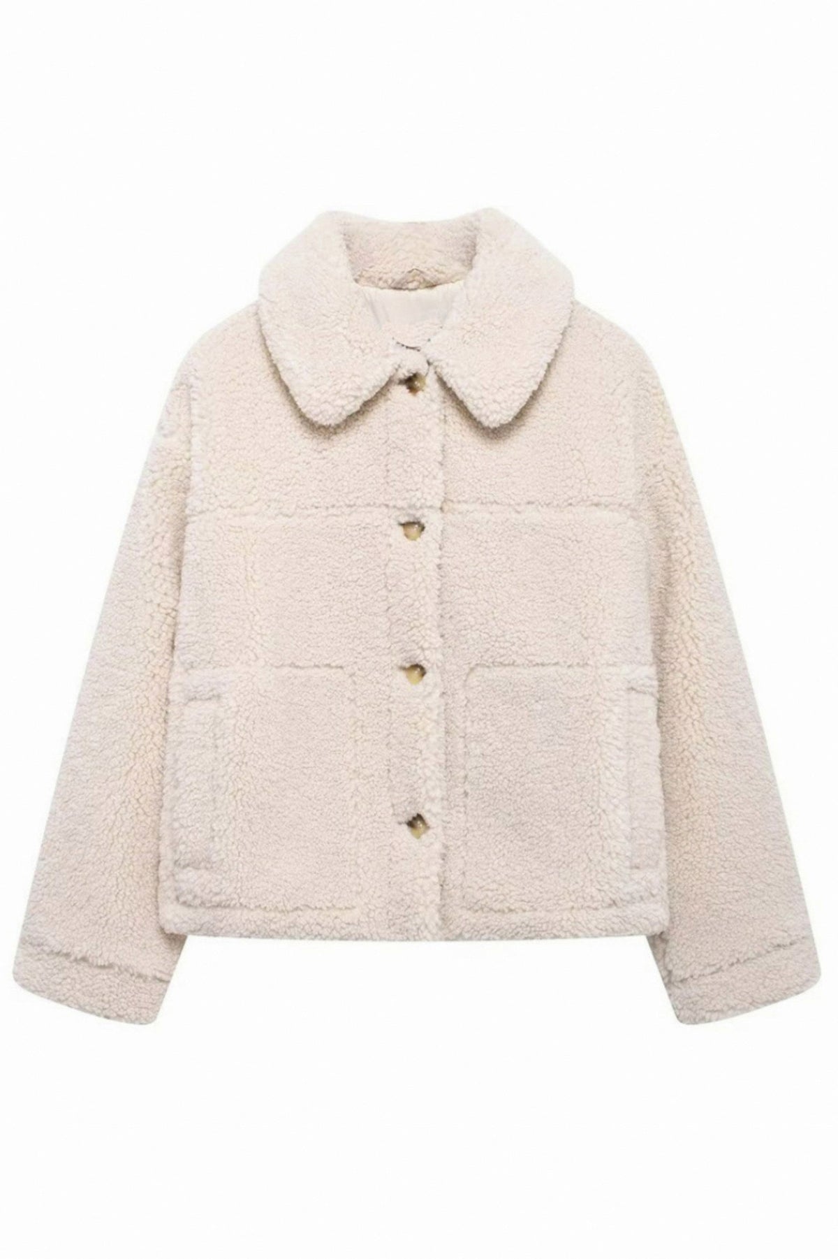 Relaxed Long Sleeve Borg Jacket