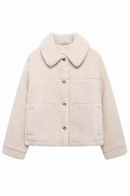 Relaxed Long Sleeve Borg Jacket