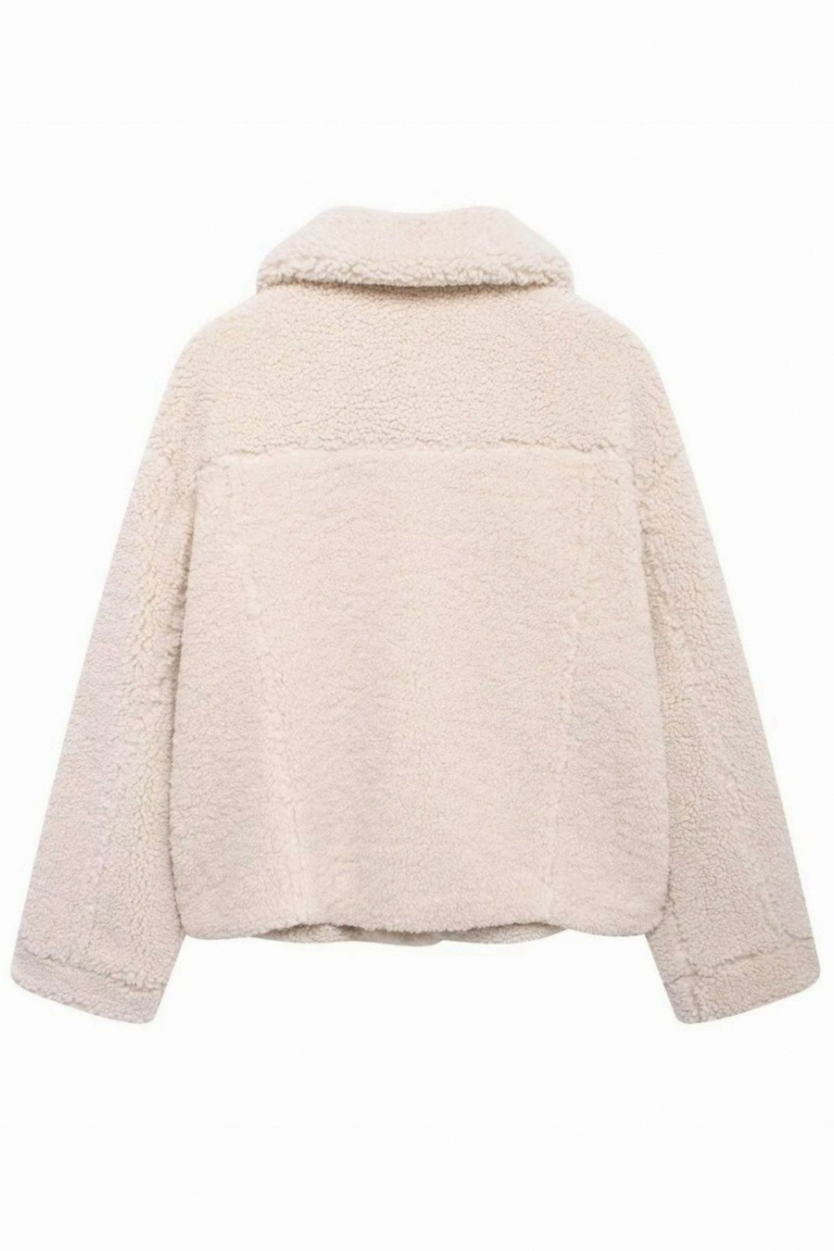 Relaxed Long Sleeve Borg Jacket