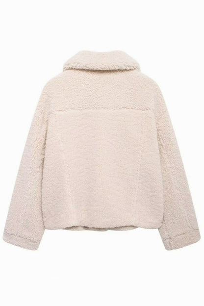 Relaxed Long Sleeve Borg Jacket