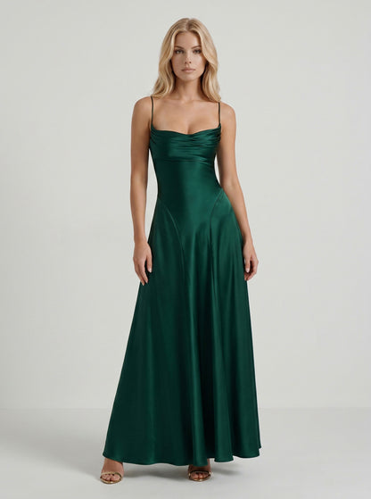 Satin Spaghetti Strap Maxi Dress