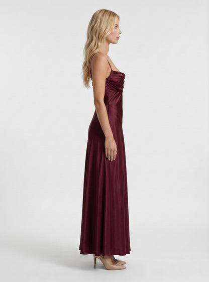 Satin Spaghetti Strap Maxi Dress
