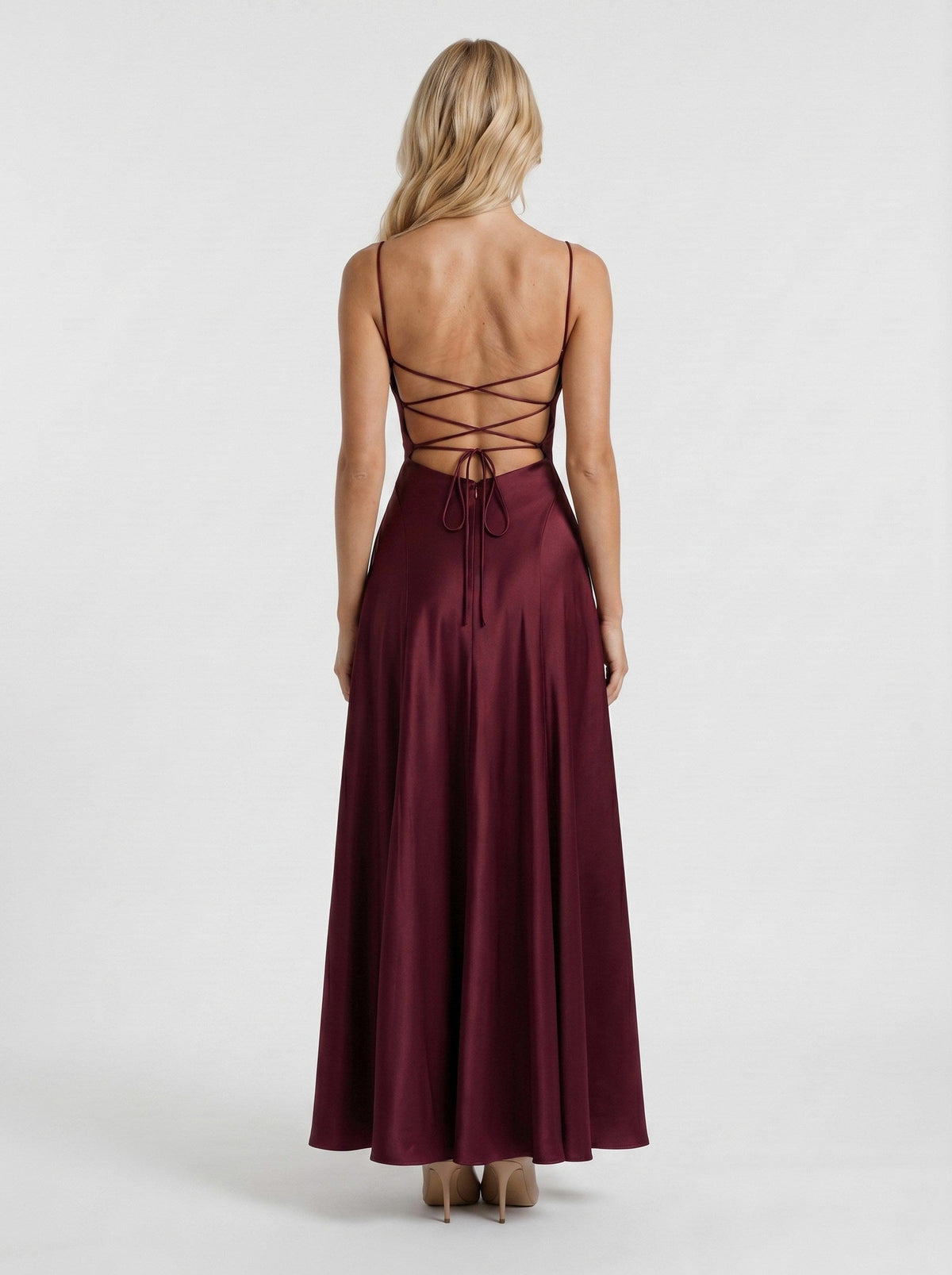 Satin Spaghetti Strap Maxi Dress