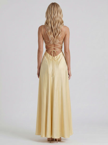 Satin Spaghetti Strap Maxi Dress