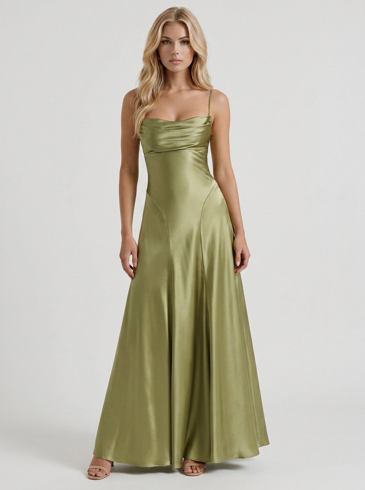 Satin Spaghetti Strap Maxi Dress