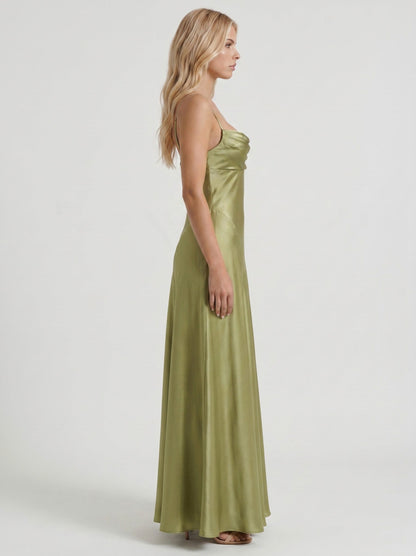 Satin Spaghetti Strap Maxi Dress