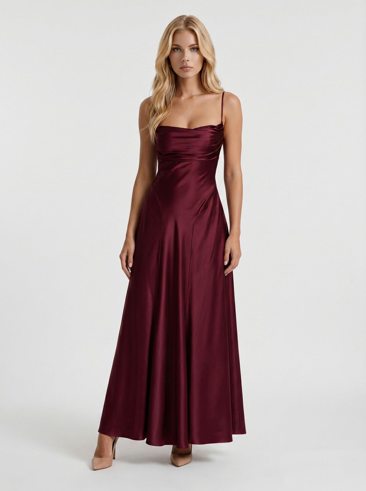 Satin Spaghetti Strap Maxi Dress