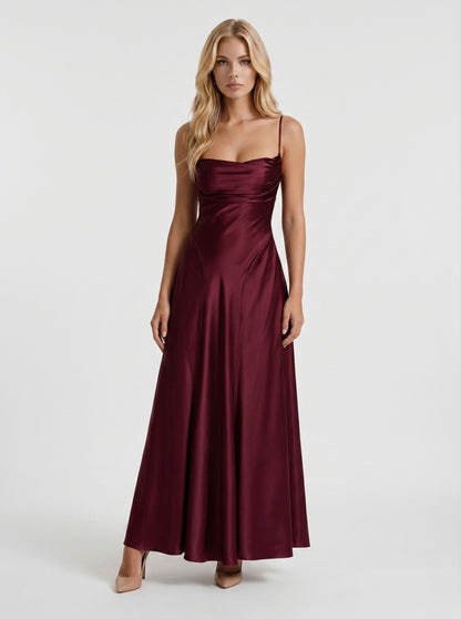 Satin Spaghetti Strap Maxi Dress