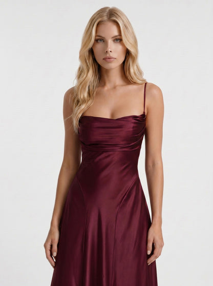 Satin Spaghetti Strap Maxi Dress