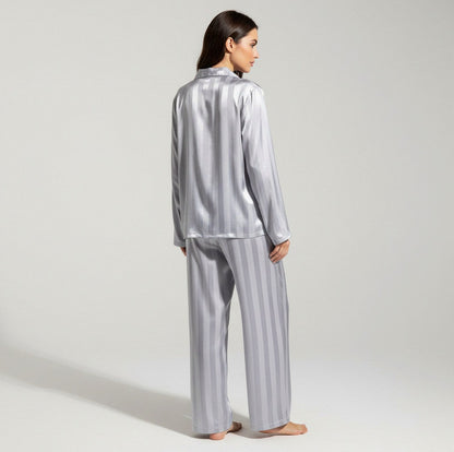 Satin Striped Long Sleeve Co Ord Set