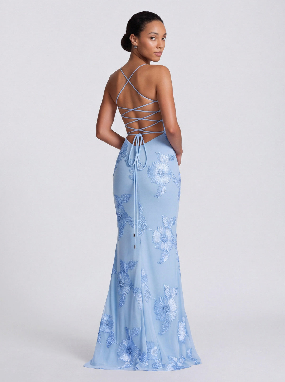 Sequin Corset Applique Maxi Dress