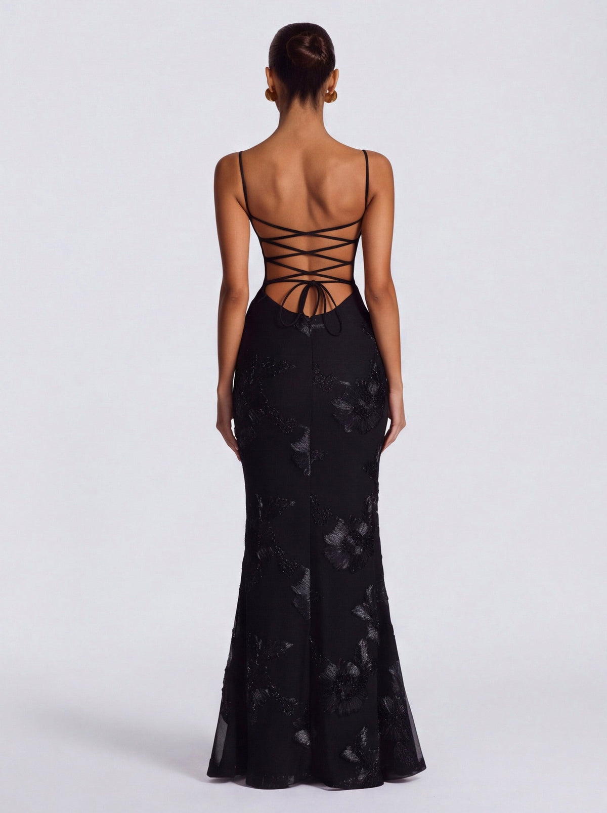 Sequin Corset Applique Maxi Dress