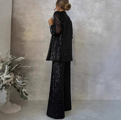Sequin Long Sleeve Trousers Co Ord Set