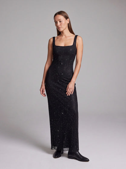Sequin Sleeveless Column Maxi Dress