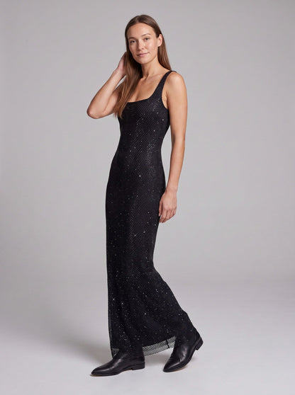 Sequin Sleeveless Column Maxi Dress