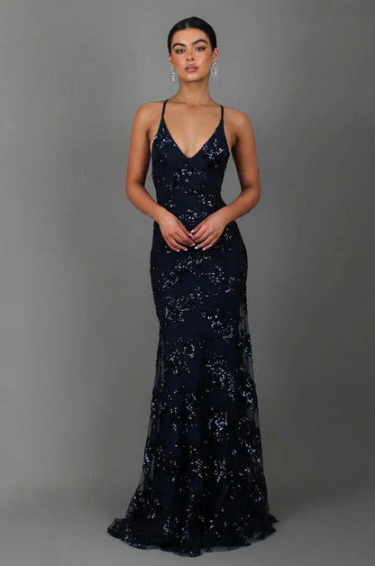 Sequin Spaghetti Strap Maxi Dress