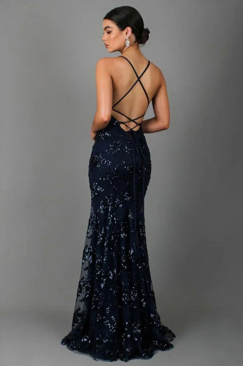 Sequin Spaghetti Strap Maxi Dress