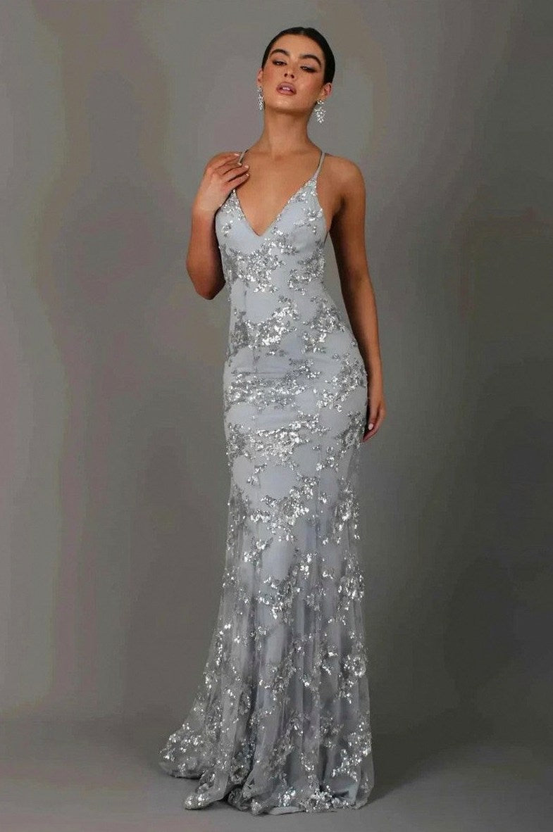 Sequin Spaghetti Strap Maxi Dress