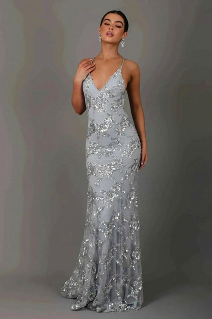 Sequin Spaghetti Strap Maxi Dress