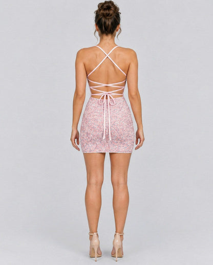 Sequin Spaghetti Strap Mini Dress