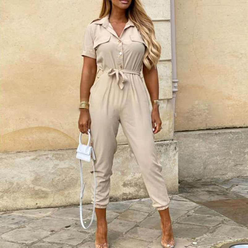 Short Sleeve Utility Jumpsuit