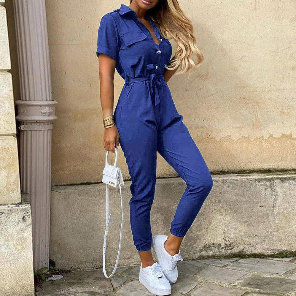 Short Sleeve Utility Jumpsuit