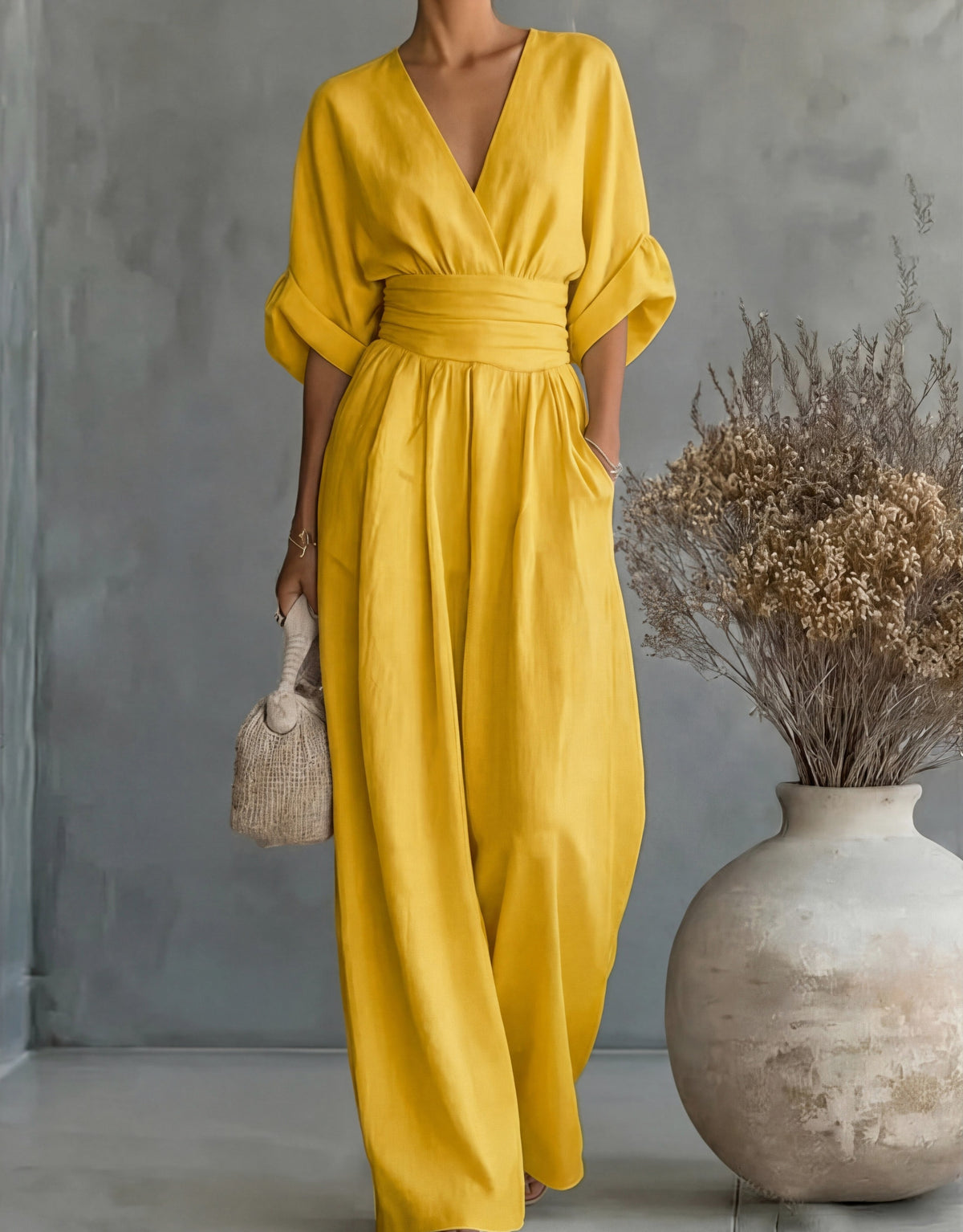 Short Sleeve Wide Leg Jumpsuit
