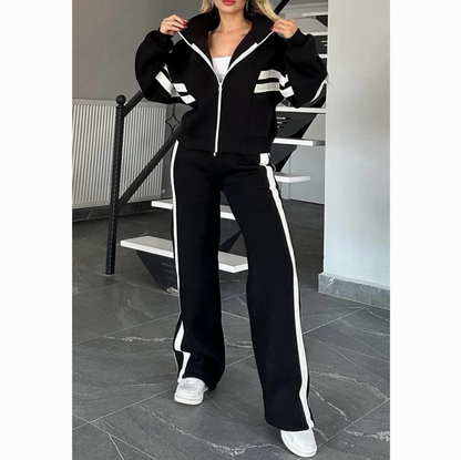 Striped Long Sleeve Two Piece Set