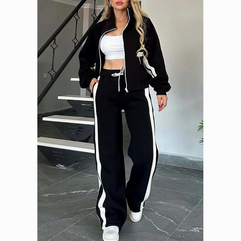 Striped Long Sleeve Two Piece Set