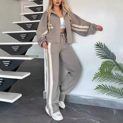 Striped Long Sleeve Two Piece Set