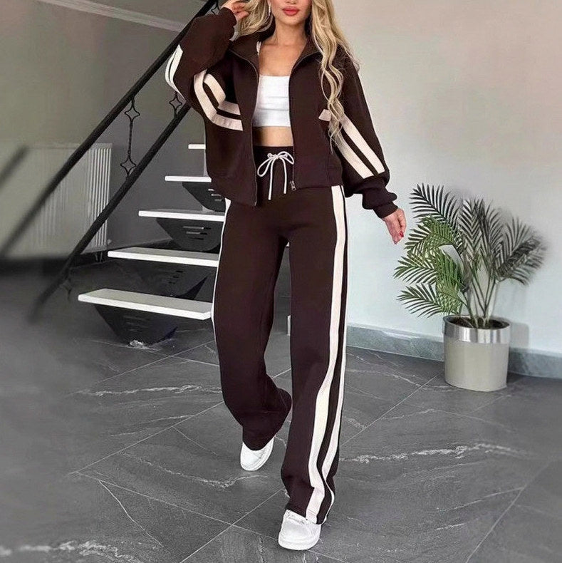 Striped Long Sleeve Two Piece Set